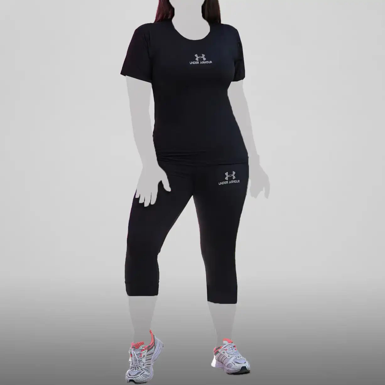 ست ورزشی تیشرت شلوارک زنانه آندرآرمور سایز بزرگ
