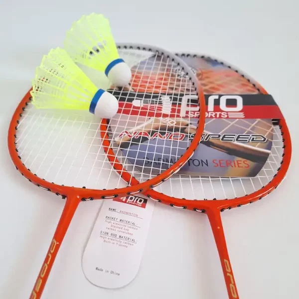 راکت بدمینتون prosports دارای 2 توپ