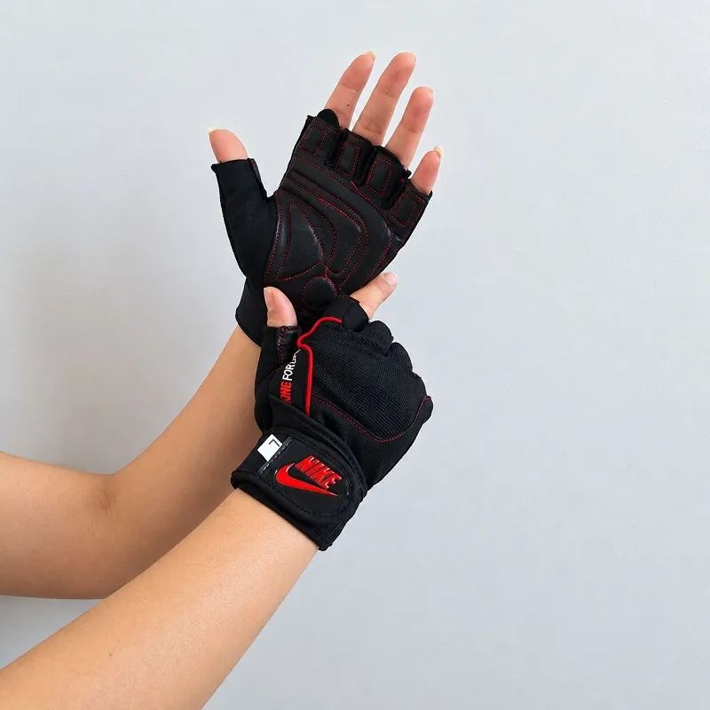 دستکش بدنسازی حرفه ای نایک کف چرم DS-15